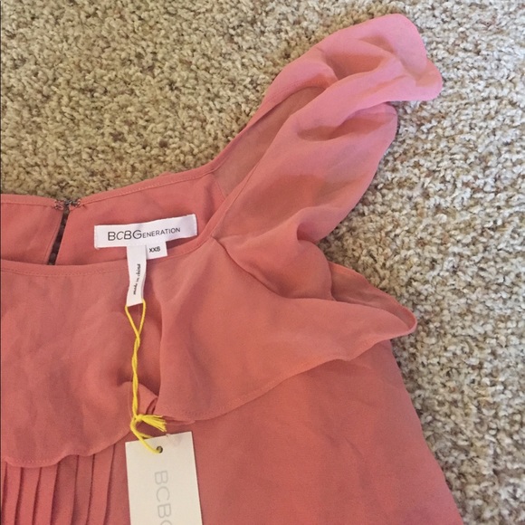 🎄🎁⛄️BCBGeneration Peach Flowy,Ruffle Short Dress - Picture 5 of 7